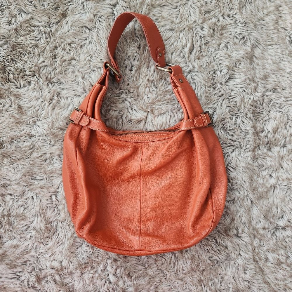 Gianni Bini Orange Leather Shoulder Bag‎ - Picture 5 of 13